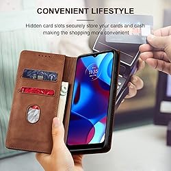 Jasonyu Flip Wallet Case for Moto G Pure,Leather