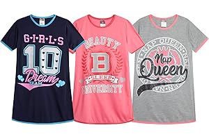 Angel Face Girls Nightgowns Pajama - 3 Pack Soft Breathable Short Sleeve Nightgown Girls Pajamas - Sleep Dress Pajamas (6-14)