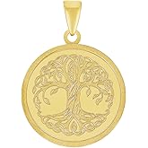Jewelry America 14k Solid Yellow Gold Tree of Life Medallion Charm Pendant