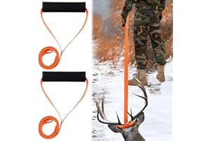 PAMASE 1700lbs Loadbearing Deer Drag Rope - Hunting Gear Accessories Strap for Men Women Hunter Pull Deer Animal Wood, Sturdy Rope with Soft Handle (Orange 4.92ft)