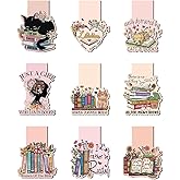 Zaamwoyy Cute Magnetic Bookmarks Set, 9 Pcs Floral & Cat Magnetic Page Markers for Women Men Readers, Strong Magnet Book Page Clips, Aesthetic Reading Gifts for Book Lovers