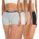 wirarpa Women's Cotton Boxer Briefs Underwear Boy Shorts 3" Inseam 4 Pack