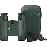 SWAROVSKI OPTIK 8x25 CL Pocket Binoculars with Twist-in Eyecups and Large Field of View (Green, Wild Nature Field Bag)