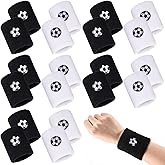 Daifunli 20 Pieces Sports Wristbands Wrist Sweatbands with Ball Pattern Design for Sports Party Birthday Party Favors