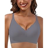 UHICOZY Comfortable Wireless No Show Bra with Support and Lift Seamless Full Coverage Push Up Bra for Women
