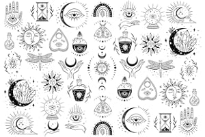 SANBAO STUDIO Ceramic Decals, Underglaze Transfer - Mystical (Black)