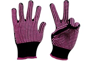 2 Pcs Heat Resistant Gloves With Bumps, Professional Heat Proof Glove Mitts For Hair Styling Curling Iron Wand Flat Iron Hot-