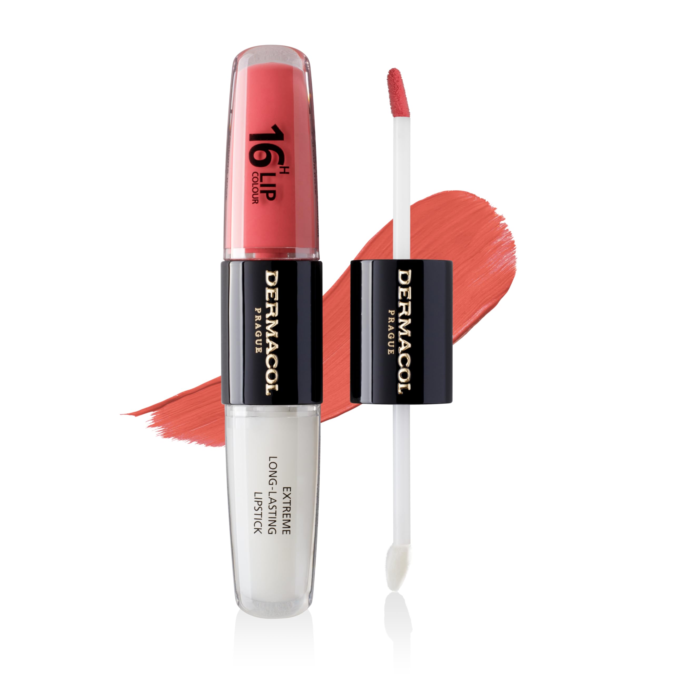 NEW Dermacol - 16-Hour Lip Colour, Highly Pigmented Glossy Lip Stain, Two-Phase Lip Plumper Gloss, Kissproof Lip Makeup Products with Matte and Glitter Finish, n. 26
