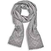 KARL LAGERFELD womens Metallic Icon Print Lightweight Pashmina