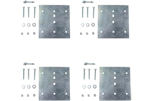 DC CARGO MALL DC Cargo Ultra Secure E Track Plate Installation Kit, 4-Pack | E-Track Rail Mounting Back Plate, Bolts, Nuts, and Washers