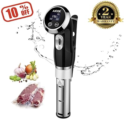 Sous Vide Cooker Accurate Immersion Cooker Control Temperature and Timer, 1000 Watts Immersion Circulator Cooker for Tender Steak, Ultra-Quiet,