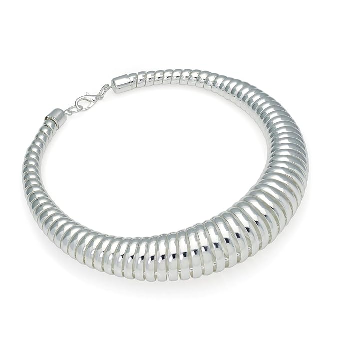 ALANNAHS ACCESSORIES Shiny Silver Farbe Metallhalsband Halskette Geburtstag Weihnachtsgeschenk