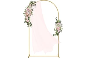 CasaCulina Metal Arch Backdrop Stand, 7.2 FT Gold Wedding Arch Frame, Floral Balloon Arch Stand for Birthday Party Wedding Ceremony Baby Shower Graduation Decoration