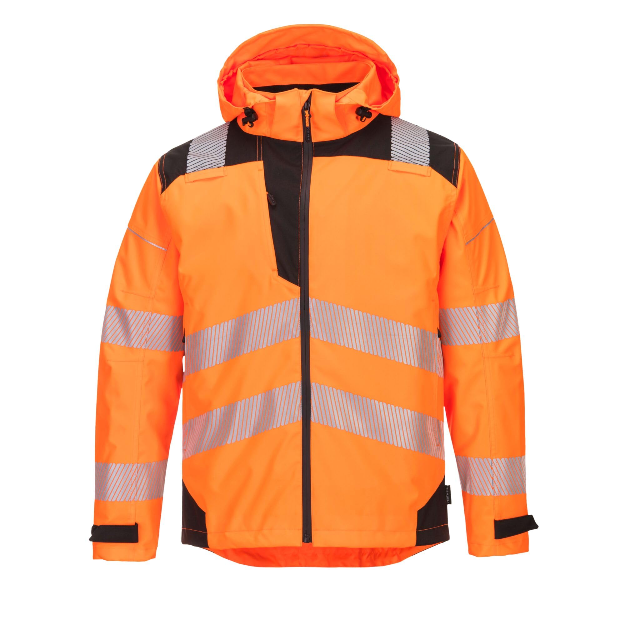 Portwest PW3 Hi-Vis Extreme Rain Jacket, Size: XL, Colour: Orange/Black, PW360OBRXL