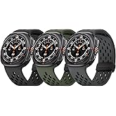 ANCOOL Compatible with Samsung Galaxy Watch Ultra Band 47mm, Silicone Magnetic Breathable Band for Samsung Galaxy Watch Ultra Bands Men Women, Black+Dark grey+Army green