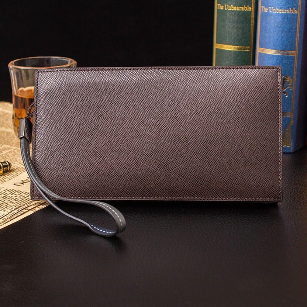 Q Billetera Business Men Handbags Cross Section Long Section Zipper Wallet Holding Bag Leisure Certificate Package,Brown