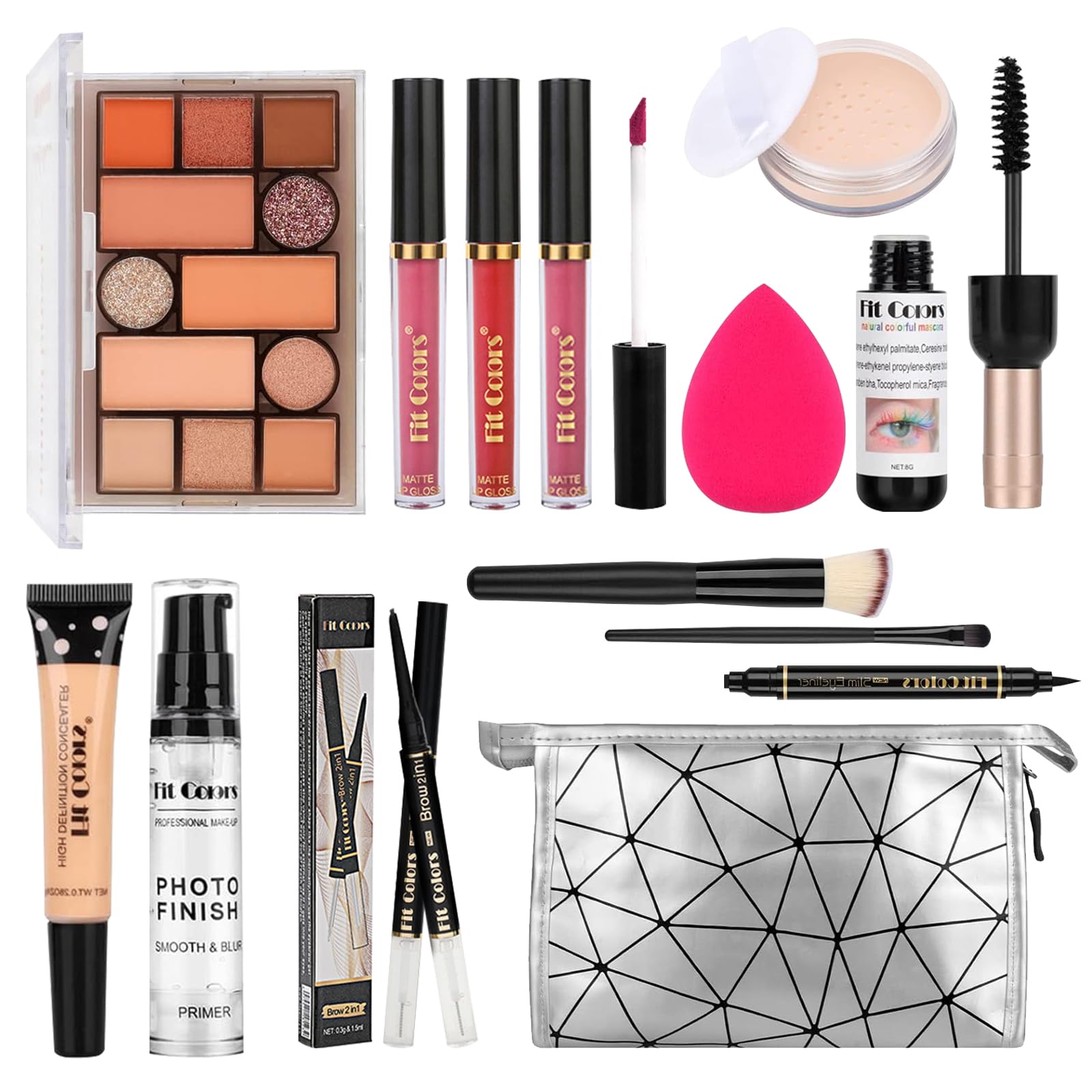 INBOLM Makeup Sets,Professional All in one Make Up Set Cosmetic Make Up Starter Kit for Women Girls With Storage Bag Portable Travel Make Up Kits Palette Eyeshadow Foundation Lip Gloss