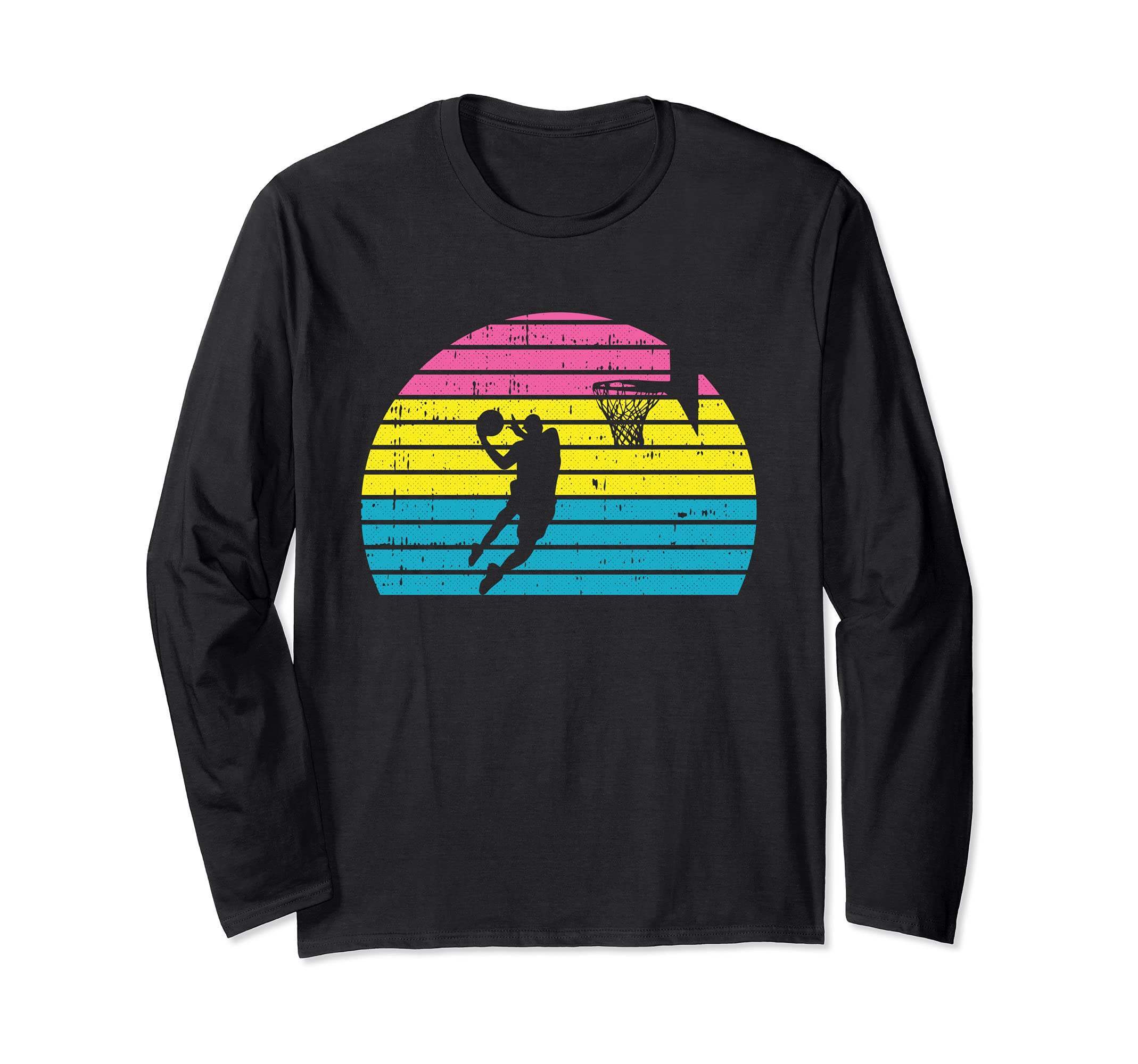 Basketball Player LGBT-Q Retro Pansexual Pride Sport Fan Long Sleeve T-Shirt
