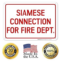 Siamese Connection for Fire Dept. Sign, 10x7
