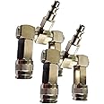 MELPRISU 2 Way Air Hose Splitter Swivel 360° Air Connector Air Compressor Accessories Fittings 1/4NPT One Air Fitting into 2 Swivel Ends