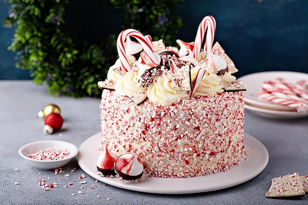 FRUIDLES CRUSHED PEPPERMINT CANDY CANES, CHRISTMAS FLAVOR TOPPINGS, RESEALABLE BAG (HALF-POUND)