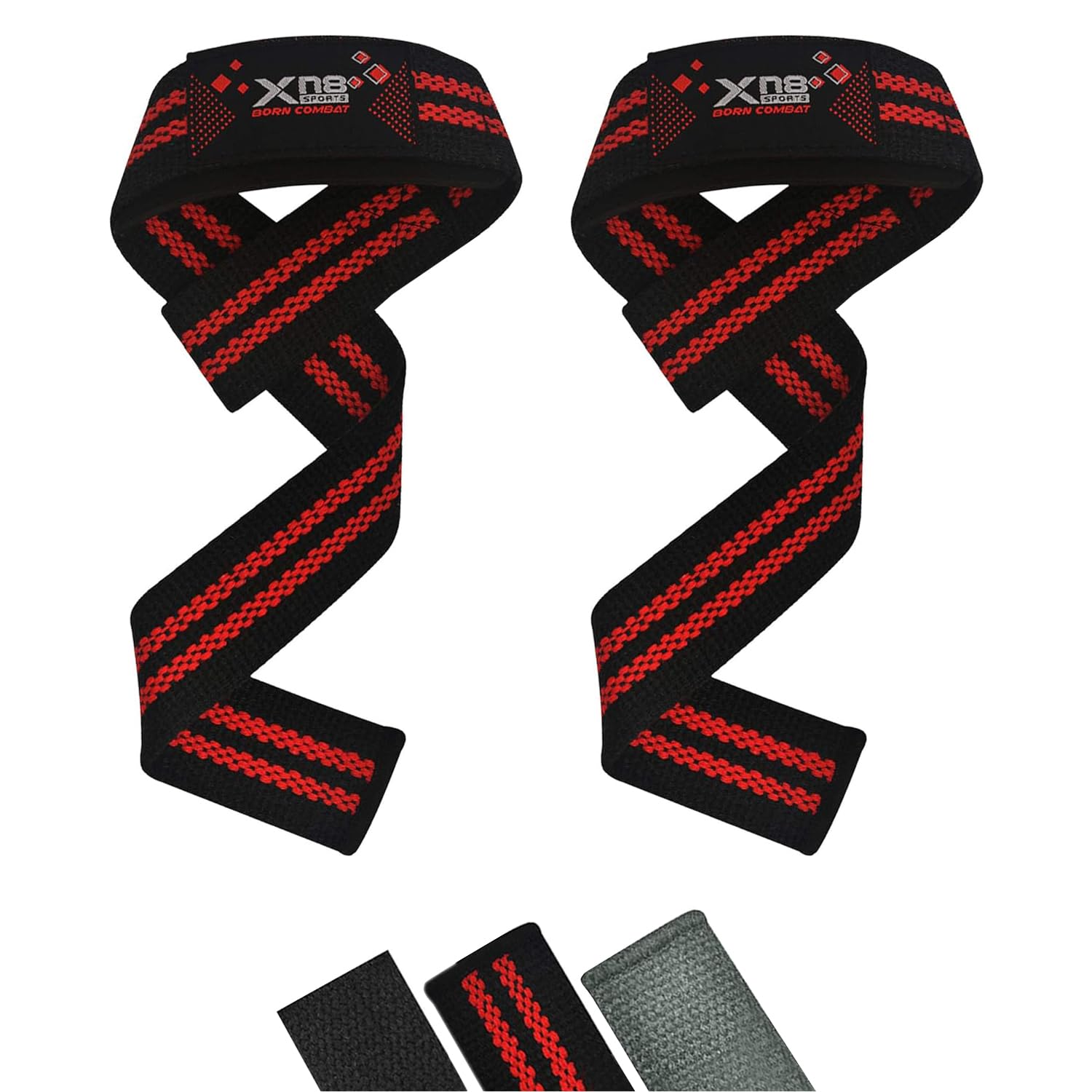 XN8 Weight Lifting Bar Straps Non Slip Padded Wrist Support Great for Powerlifting-Bodybuilding-Gym Workout-Webbing Bar Grips-Deadlifts & Fitness