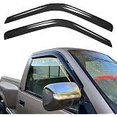 Tape On Window Visor Deflectors Compatible with 1988-1998 Chevy C &amp; K Reg Cab Pickup, Acrylic Slim Style Smoke Tinted Window Rain Guards, Sun Wind Side Vent Visor Set, 2 Piece
