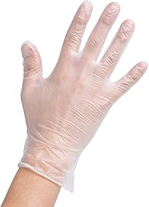 Noble Disposable Gloves Clear Large Powder-Free Disposable Vinyl Gloves for Foodservice Large Size Pack of 100