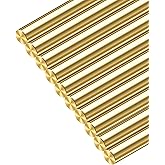 Coolneon 1/8 inch Brass Rods 1/8 x 12 in, 10 Pcs for Knife Making Knife Handles Pins Stock Knife Scale Solid Round Brass Rod 