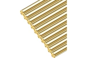 Coolneon 1/8 inch Brass Rods 1/8 x 12 in, 10 Pcs for Knife Making Knife Handles Pins Stock Knife Scale Solid Round Brass Rod Dowel Rivet Gunsmithing Crafts Modeling Hobby