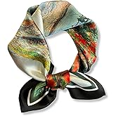 PoeticEHome 100% Mulberry Silk Neck Scarf 21"x21" Small Square Scarfs for Women Gift Packed