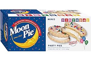 MOON PIE MoonPie Birthday Mini Party Pies, Vanilla Cookie, 10 Count, 10 oz, Dairy Free