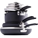 GreenPan Levels Stackable Hard Anodized Ceramic Nonstick, Cookware Pots and Pans Set, 11 Piece, Black