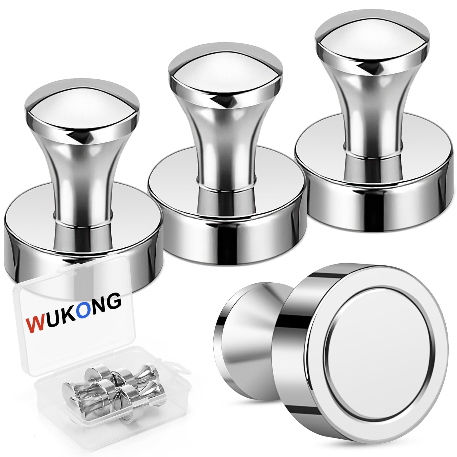 Wukong 4 Pack Magnets Strong, 20×25mm Whiteboard Magnets, Notice Board Magnet for Fridge and Office