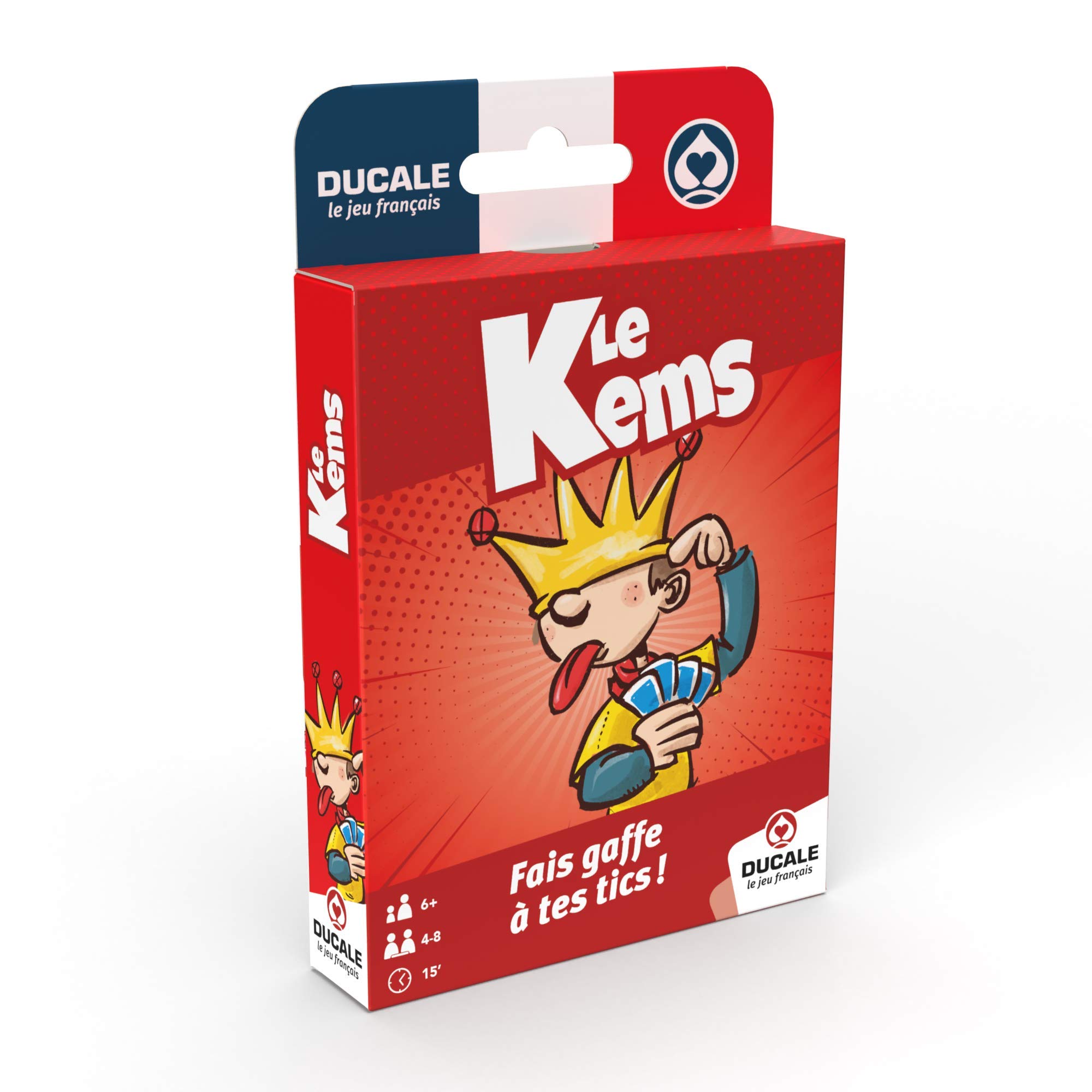 LA DUCALE - Kems Junior - Child and Family Card Game - 4 to 8 Players - Ages 6 and Above, Red, Blue