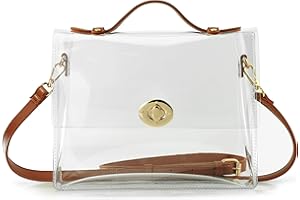 HOXIS Clear Bag with Turn Lock Closure Women's Cross Body Handbags Stadium Approved