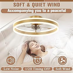 VOLISUN Low Profile Ceiling Fans with Lights and