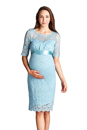 Laclef Womens Floral Lace Baby Shower Knee Length Maternity Dress