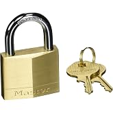 Master Lock 140D Solid Brass Padlock with Key (Pack of 3)