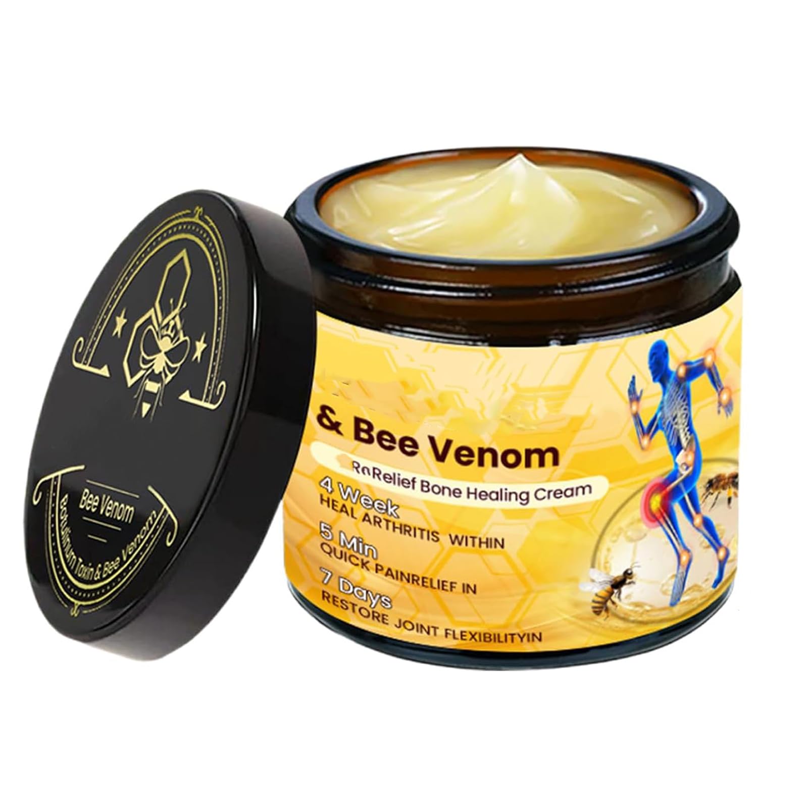 Bee Venom Cream, Adnoon Bee Venom Pain-Relief Joint Bone Healing Cream, Bee Venom Ointment for Knees, Back, Neck, Hands, Feet