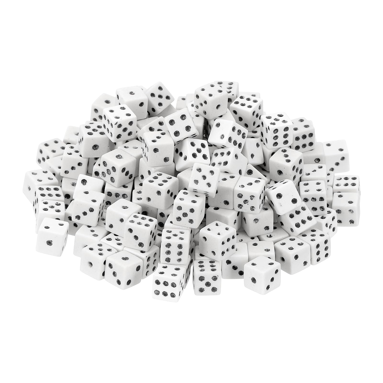 sourcing map 400Pcs Mini Dice, 8mm/0.31" Acrylic Tiny Six Side Game Dot Square Dice Bulk for Table Board Game Party Activities, Light Beige/Black
