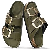 Project Cloud 100% Genuine Leather Flat Sandals for Women 2026 Comfortable Beach Essentials Womens Sandals Memory Foam Vacation Essentials Slides for Women Footwear (Santorini)
