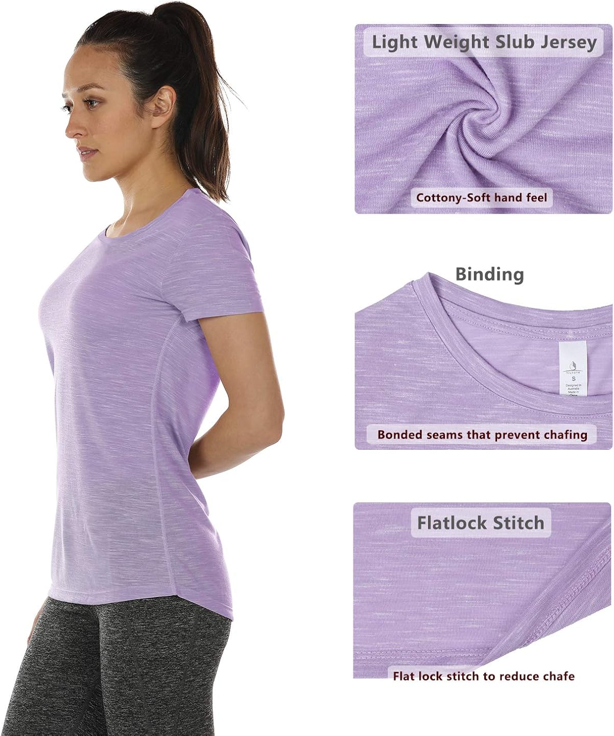 icyzone Workout Shirts for Women - Yoga Tops Gym Clothes Running Exercise Athletic T-Shirts for Women(Pack of 2) at  Women’s Clothing store