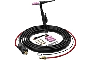 ARCCAPTAIN TIG Torch with High-Frequency Ignition, WP-17 Air-Cooled Argon TIG Welding Torch with 35-50mm² Plug, 13-FT Air Hos