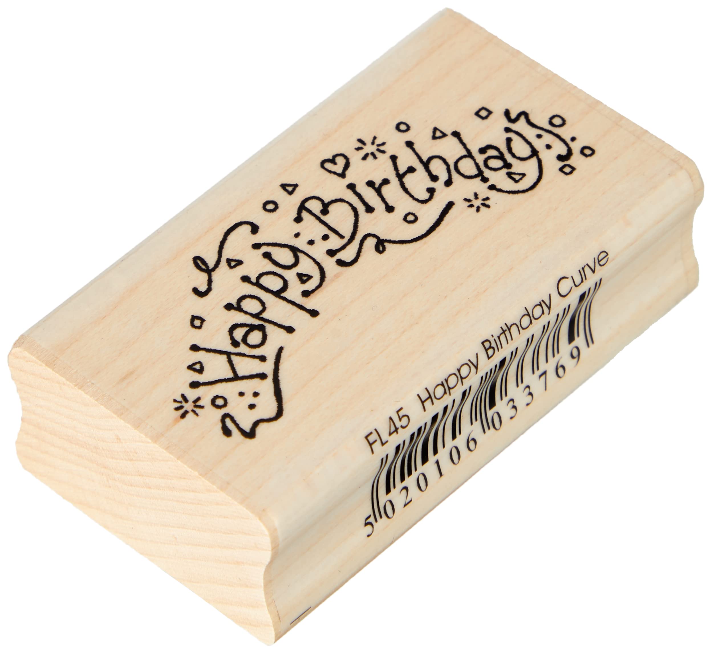 Art Stamp Happy Birthday Curve Stamp, Black