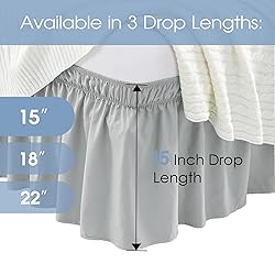FreshCulture Twin Bed Skirt - Elastic Wrap, Easy
