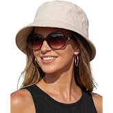 HONGTEYA Bucket Sun Hats for Woman Men Cotton Summer Beach Hat Golf Fishing | Great for Big Heads;packable boonie;summer beach travel vacation essentials