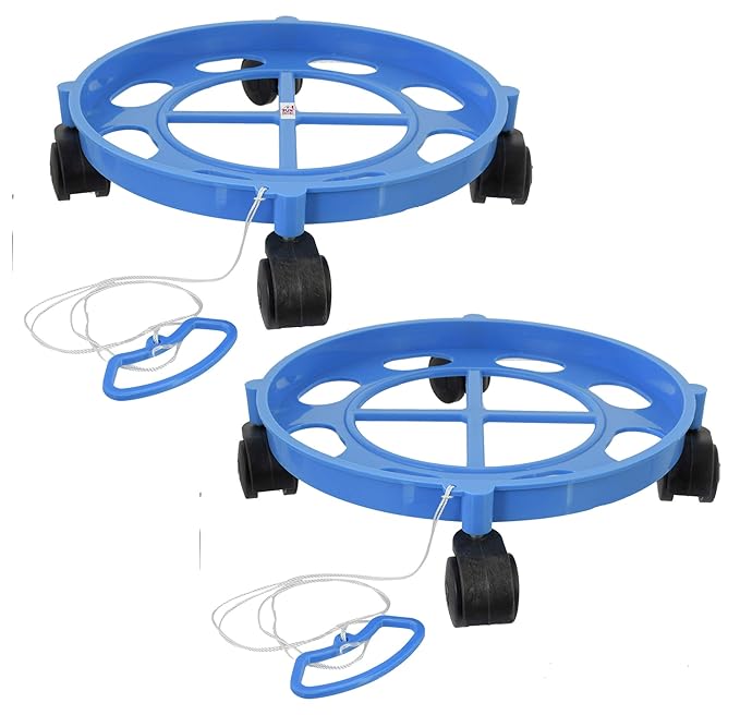 Fun Homes 2 Pieces LPG Cylinder Trolley Easily Movable Stand with