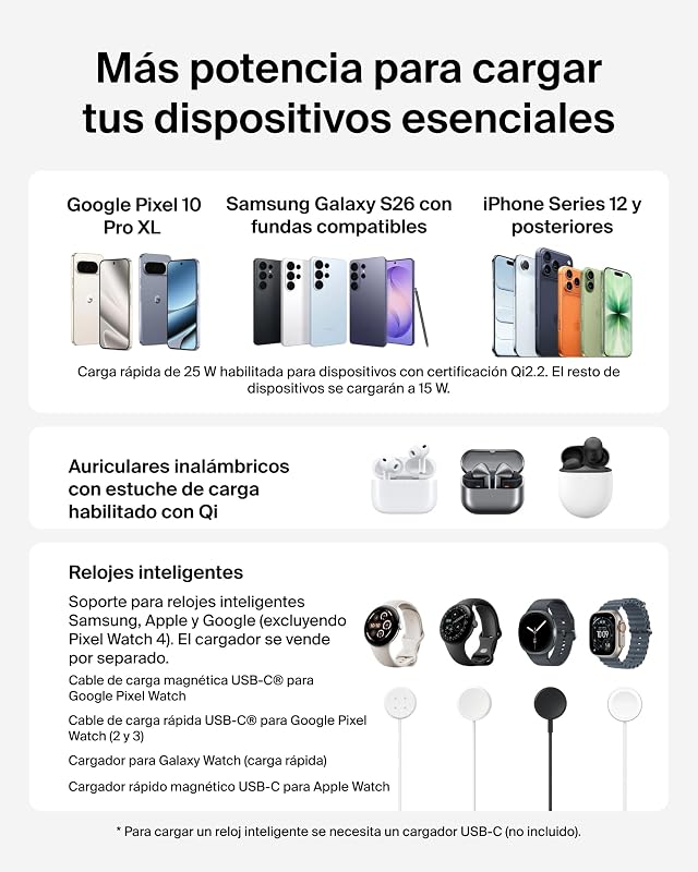 UltraCharge Pro 3 em 1 Qi2 25W Carregador Sem Fios Magnético Preto