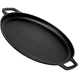Pre-Seasoned Cast Iron Pizza and Baking Pan (13.5 Inch) Natural Finish, Enhanced Heat Retention and Dispersion - Stove, Oven,